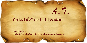 Antalóczi Tivadar névjegykártya