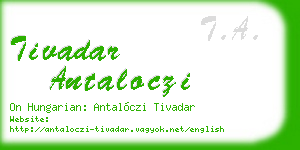 tivadar antaloczi business card